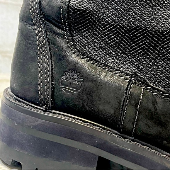 👢 TIMBERLAND WOMEN'S COURMAYEUR VALLEY CHELSEA BLACK NUBUCK BOOT. SZ US 7 - Picture 5 of 11